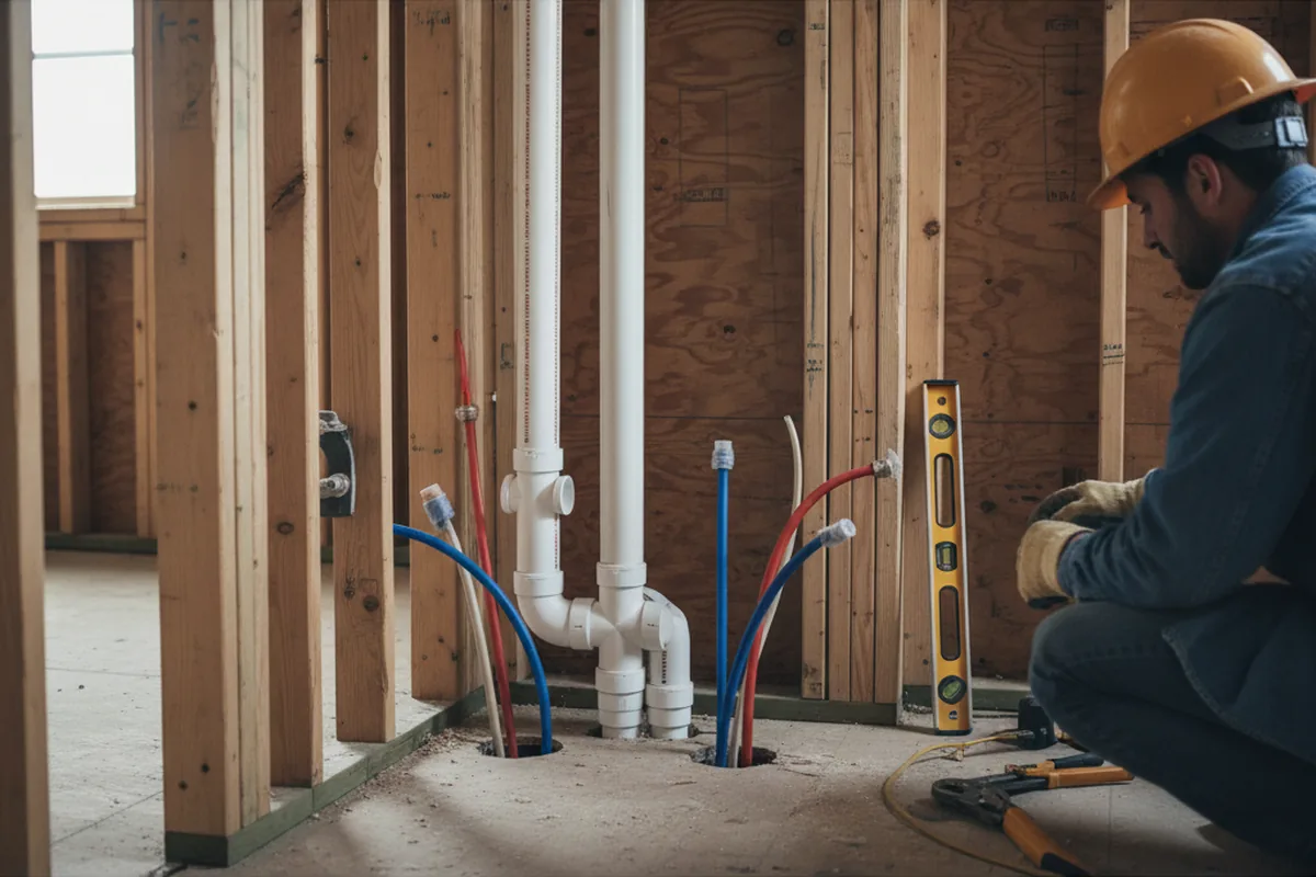 Drain and supply rough-in during Drain Cleaning in Crittenden
